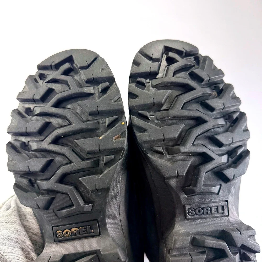 Sorel Conquest Winter Boots Mens 8 Black‎ Waterproof Insulated Rugged Gorpcore